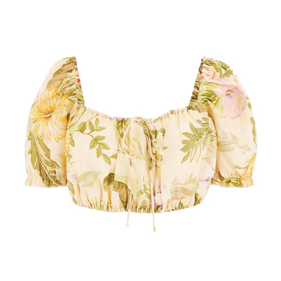 Guess Γυναικείο μπλουζάκι Mayara Puff Linen Top